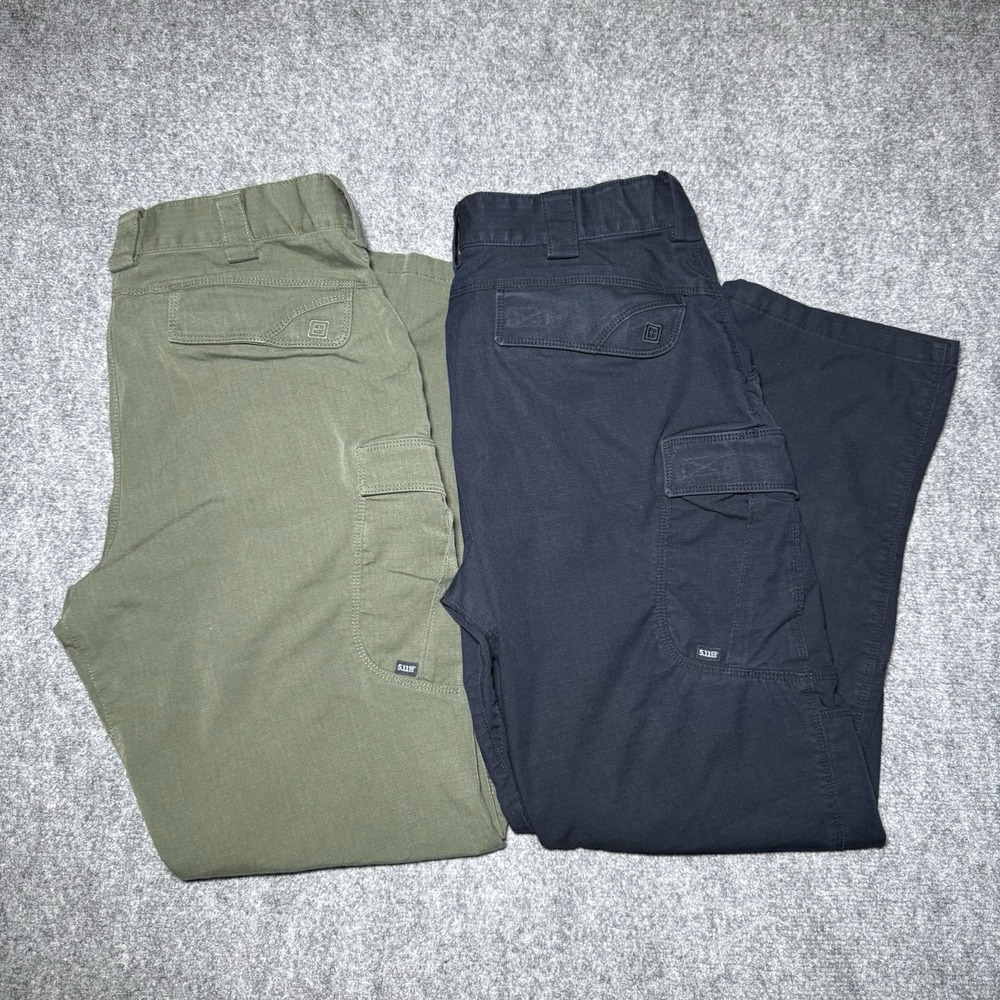 5.11 Tactical Stryke Ripstop Tactical Cargo Pants Men 34x30 Green & Navy 74369